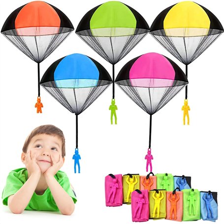 SFSSHUI Lot de 10 Jouets de Parachute Multi Couleur pour Enfants - Mini Jouet de Loisirs Jeté à La Main pour Garçons Et Filles