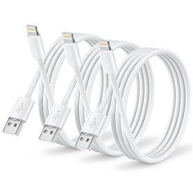 Câble iPhone 1M/Lot de 3 [Certifié MFi]