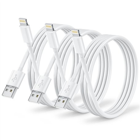 Câble iPhone 1M/Lot de 3 [Certifié MFi]