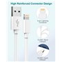 Câble iPhone 1M/Lot de 3 [Certifié MFi], Câble Chargeur iPhone Cable Lightning USB Cable iPhone Cordon iPhone Fil Chargeur iPhon