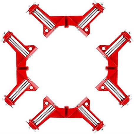Lot de 4 pinces à angle droit de 90 degrés réglables en bois pour le travail du bois
