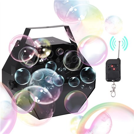 VIRFUN Machine à bulles en métal automatique professionnelle avec télécommande sans fil pour fêtes d'anniversaire