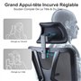 Ticova Chaise de Bureau Ergonomique-Fauteuil de Bureau à Haut Dossier avec Support Lombaire Réglable, Appui-Tête et Accoudoir 3D