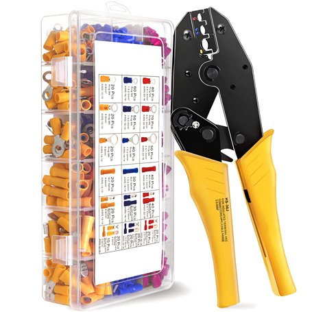 HBselect Pince à sertir Cosses de câbles Ensemble de 700 gaines à plusieurs composants Connecteurs électriques Pinces à sertir