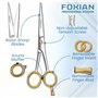 Foxian Ciseaux de coiffure professionnels pour barbiers et coiffeurs 6 pouces en acier inoxydable avec peigne pour hommes et fem
