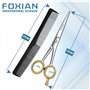 Foxian Ciseaux de coiffure professionnels pour barbiers et coiffeurs 6 pouces en acier inoxydable avec peigne pour hommes et fem