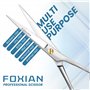 Foxian Ciseaux de coiffure professionnels pour barbiers et coiffeurs 6 pouces en acier inoxydable avec peigne pour hommes et fem