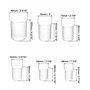 QWORK® 6 Pcs Bécher Gradué en Plastique Transparent 50ml 100ml 150ml 200ml 250ml 500ml pour Cuisine et Laboratoire