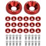 QWORK® 20 Paires M6 Rondelle Anodisé et Vis M6*20mm en Acier Inoxydable pour Pare-Chocs Garde-Boue de Voiture – Rouge