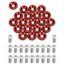 QWORK® 20 Paires M6 Rondelle Anodisé et Vis M6*20mm en Acier Inoxydable pour Pare-Chocs Garde-Boue de Voiture – Rouge