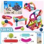 YADODO 120 Pièces Bloc Construction Magnetique Enfant Montessori 3ans 4ans 5ans 6ans 7ans Jeu de Construction Magnétique Montess