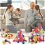 YADODO 120 Pièces Bloc Construction Magnetique Enfant Montessori 3ans 4ans 5ans 6ans 7ans Jeu de Construction Magnétique Montess