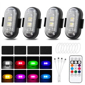 4 Pièces Lumières LED sans Fil pour Voiture
