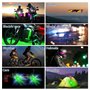 4 Pièces Lumières LED sans Fil pour Voiture, 8 Couleurs Lumiere Stroboscopique LED Voiture sans Fil avec Télécommande et Recharg