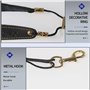 Rochix Sangle tour de cou noire pour saxophone baryton alto ténor soprano super fibre, crochet en métal, accessoires pour instru