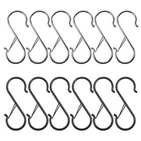 ZBHDEYG Lot de 12 Crochets en S en Métal - Forme Q - Crochet à Vis - Boucle en Acier Inoxydable - Coupe-Vent
