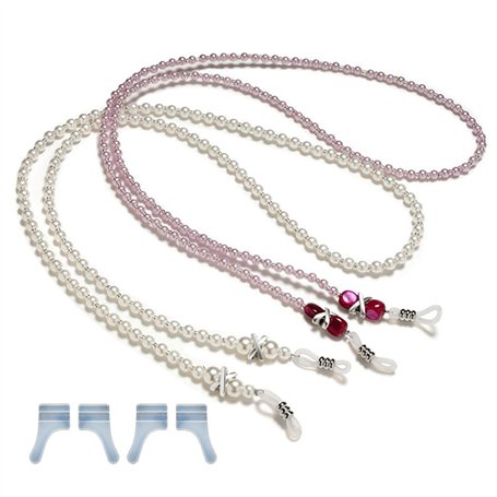 ZGDEIWGF Lot de 2 chaînes à lunettes pour femme