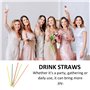 50 Pièces De Pailles Filetées Colorées, Pailles En Plastique, Pailles Réutilisables, Pailles À Boissons (Couleurs Aléatoires)