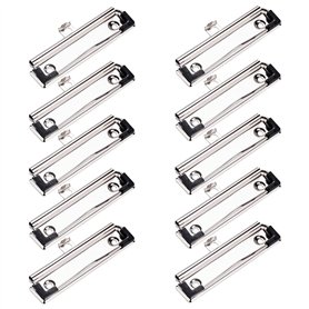 Gativs 10 Pièces Pinces MéTalliques Pince Metal Presse-Papiers Clip Pour Papier Pince Document avec Poignée en Caoutchouc et Tro