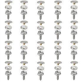 Gativs Bouton Pression à Visser 20 Pièces Snaps Fastener Vis Bouton Pression en Métal en Acier Inoxydable Vis en Métal Rivet a V
