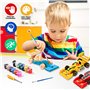 Jesustree Voiture de Course Bricolage pour Enfant, 3 Pièces Voiture en Bois Activites Manuelles pour Construire et Peindre, Joue