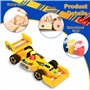 Jesustree Voiture de Course Bricolage pour Enfant, 3 Pièces Voiture en Bois Activites Manuelles pour Construire et Peindre, Joue