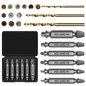 Gaethra Extracteur De Vis 9 Pièces En Acier HSS 6542 Avec Dureté HRC 63–65