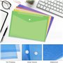 Pochette pour Documents A4, Sterneer 30 Pcs Transparentes Porte-documents, Plastique Pochette avec Bouton Pression, 6 Couleurs