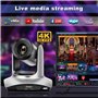 Chameye 4K Caméra PTZ HDMI Zoom Optique 20x, avec HDMI/USB 3.0/LAN (PoE), pour Videoconférence, Service Religieux, éducation You