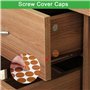 VFANDV 21mm Cache Vis, 216 Pièces Autocollant Bois en Texture Bois PVC Cache Trou Meuble Cache Vis Adhesif Cache Trou Mur Autoco