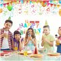Lot de 16 décorations de fête d'anniversaire pour enfants sur le thème des pirates. Pailles réutilisables avec bague, parfaites 
