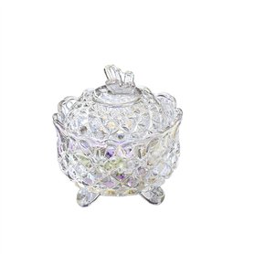 EJOTSTSD Sucrier en cristal avec couvercle papillon