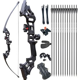 Tongtu Tir à l'arc Takedown Arc Classique et flèches Ensemble pour Adultes 40 lbs Alliage d'aluminium Riser Chasse tir à l'arc L