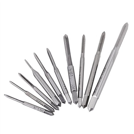 10Pcs Mini Tarauds à Fileter M1 M1.2 M1.4 M1.6 M1.7 M1.8 M2 M2.5 M3 M3.5 M1 à M3.5 de Filetage de Main de Machine en Acier à Gra
