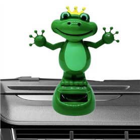 Jlobnyiun Figurine de grenouille en forme de grenouille à énergie solaire pour tableau de bord - Décoration de tableau de bord -