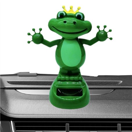 Jlobnyiun Figurine de grenouille en forme de grenouille à énergie solaire pour tableau de bord - Décoration de tableau de bord -