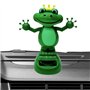 Jlobnyiun Figurine de grenouille en forme de grenouille à énergie solaire pour tableau de bord - Décoration de tableau de bord -