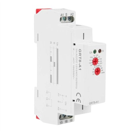 FTVOGUE 12V ~ 240V GRT8-A1 Relais Temporisé Max Type Rail DIN avec Voyants DEL Protecteur de Circuit