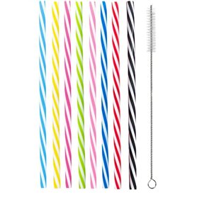 Frogetu 50 Pièces Paille Plastique Reutilisable