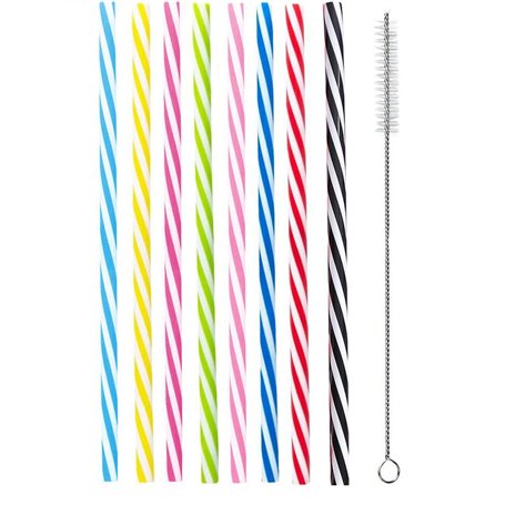 Frogetu 50 Pièces Paille Plastique Reutilisable