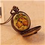 FENKOO Montre de Poche Rome Antique Motif Boussole Quartz Montre à Gousset Vintage Antique Montre Gousset chaîne de 78 cm