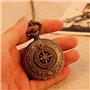 FENKOO Montre de Poche Rome Antique Motif Boussole Quartz Montre à Gousset Vintage Antique Montre Gousset chaîne de 78 cm