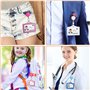 mciskin Lot de 10 porte-cartes multicolores en cuir synthétique avec clip rétractable Horizontal