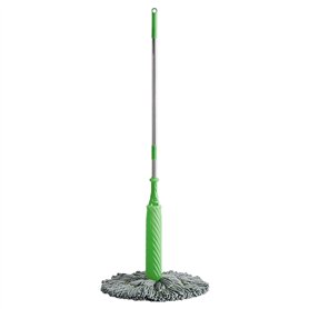 Balai Serpillère Twist Mop - Franges en Microfibre avec Système D'essorage Intégré - Tampon Récurant Anti-Rayures pour Taches Te