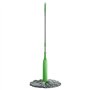 Balai Serpillère Twist Mop - Franges en Microfibre avec Système D'essorage Intégré - Tampon Récurant Anti-Rayures pour Taches Te
