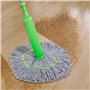 Balai Serpillère Twist Mop - Franges en Microfibre avec Système D'essorage Intégré - Tampon Récurant Anti-Rayures pour Taches Te