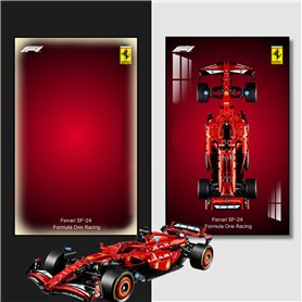 Support mural pour éclairage LED Lego Technic Ferrari SF-24 F1 42207 - Idée cadeau pour adultes (sans modèle)