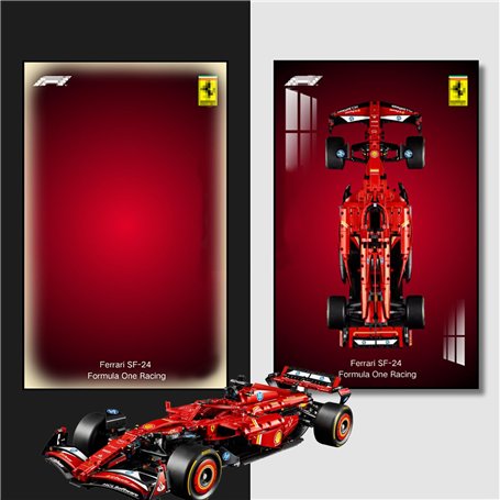 Support mural pour éclairage LED Lego Technic Ferrari SF-24 F1 42207 - Idée cadeau pour adultes (sans modèle)