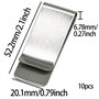 Mince Pince à Billets en Métal 10 Pcs Portefeuille Clips Porte-Cartes pour Crédit Ticket Espèces Document Fixe Cadeau pour Homme