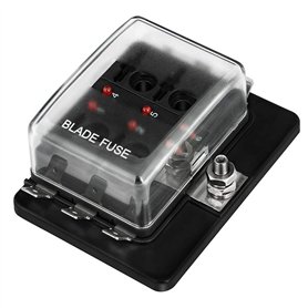 Jtron 6 DC 12~32 V Blade Lame Boîte À Fusibles Avec Kit De Voyant D'avertissement Pour Automobile Voiture Bateau Marine Trike